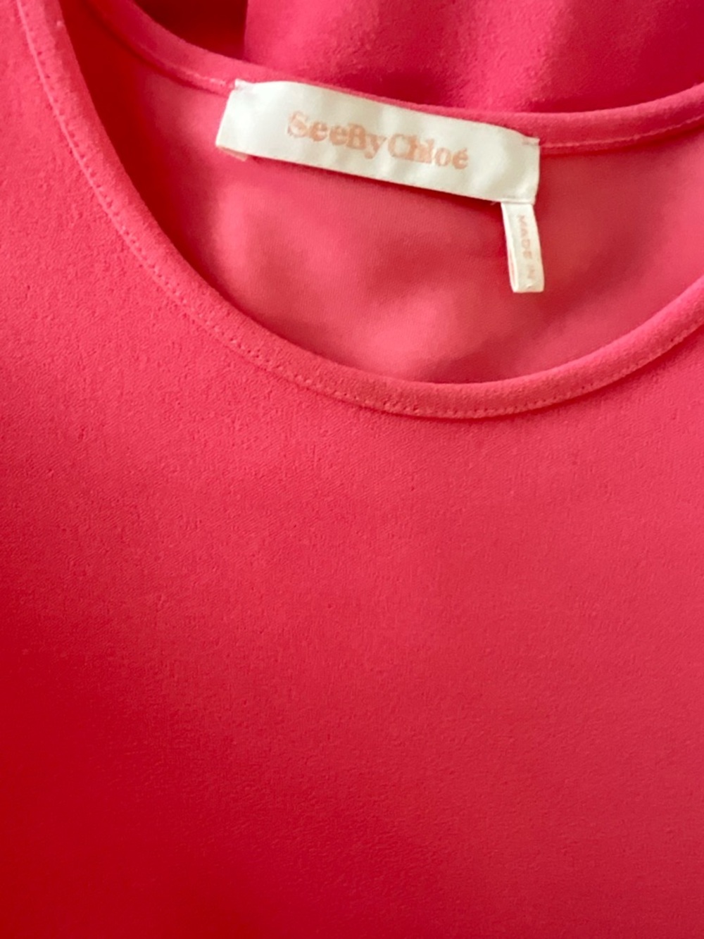 See by Chloé Cut Out Asymmetrical Pink Midi Dress - Picture 13 of 14